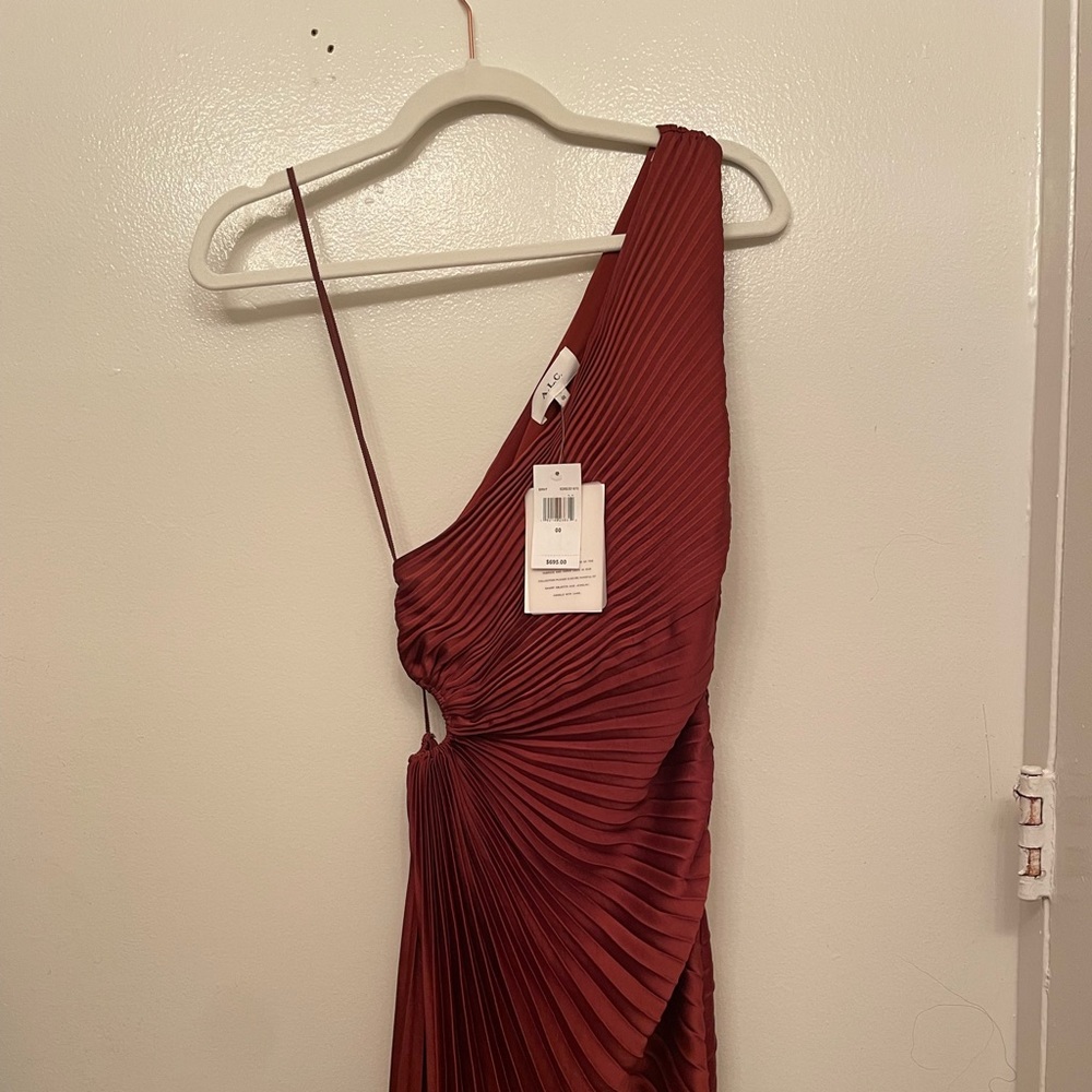 A.L.C. Delfina dress in brunette / red
